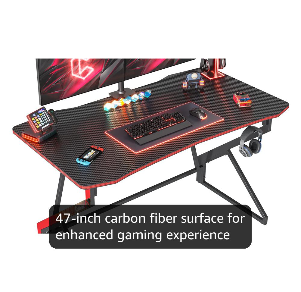 Amazon.com: CubiCubi Simple Gaming Desk Z Shaped 47 inch Gamer
